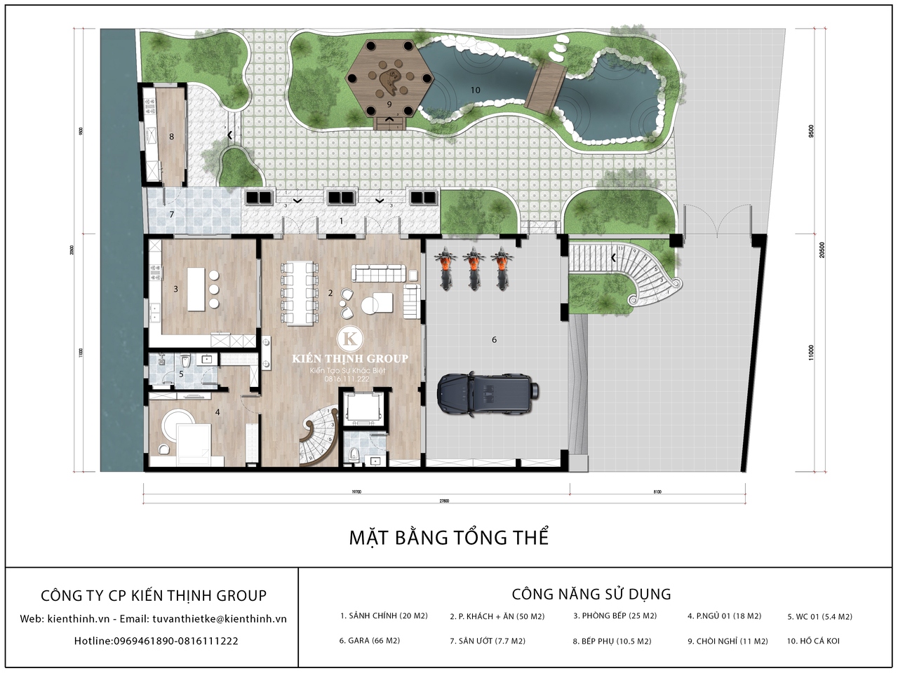 Mặt bằng tổng thể biệt thự của anh Cường
