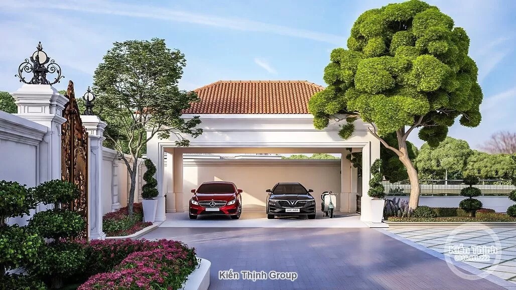 Hình ảnh phối cảnh gara để xe