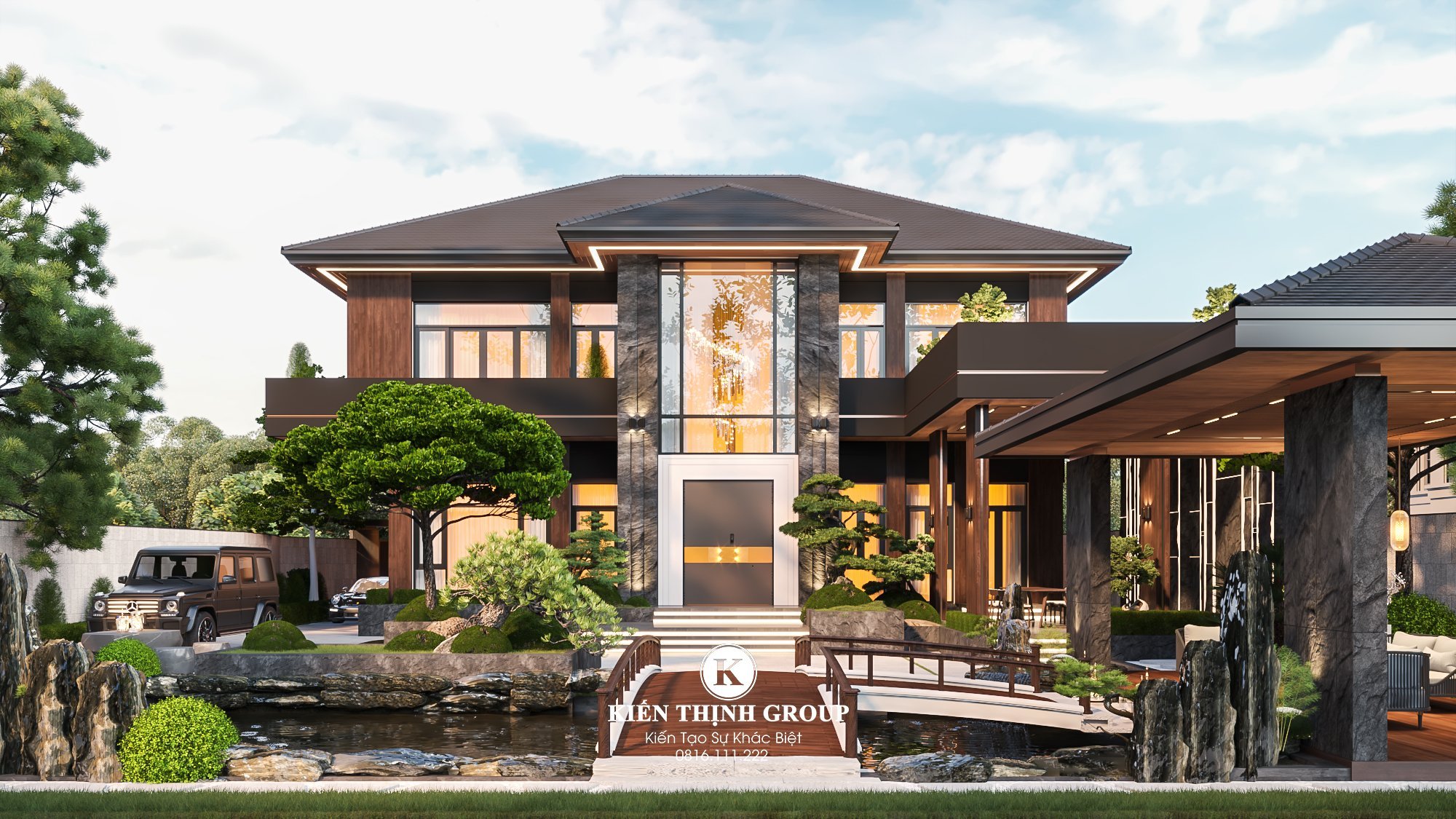 Mẫu biệt thự hai tầng mái Thái hiện đại tại Thái Bình - BT2430