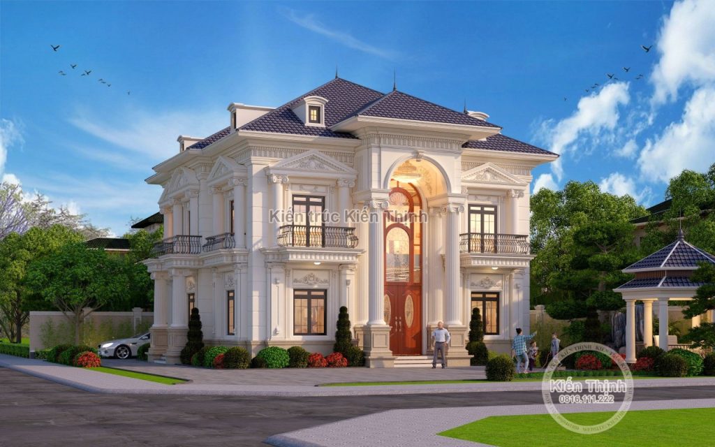 Biệt thự nổi bật với vẻ đẹp đăng đối, cân xứng, thu hút mọi ánh nhìn