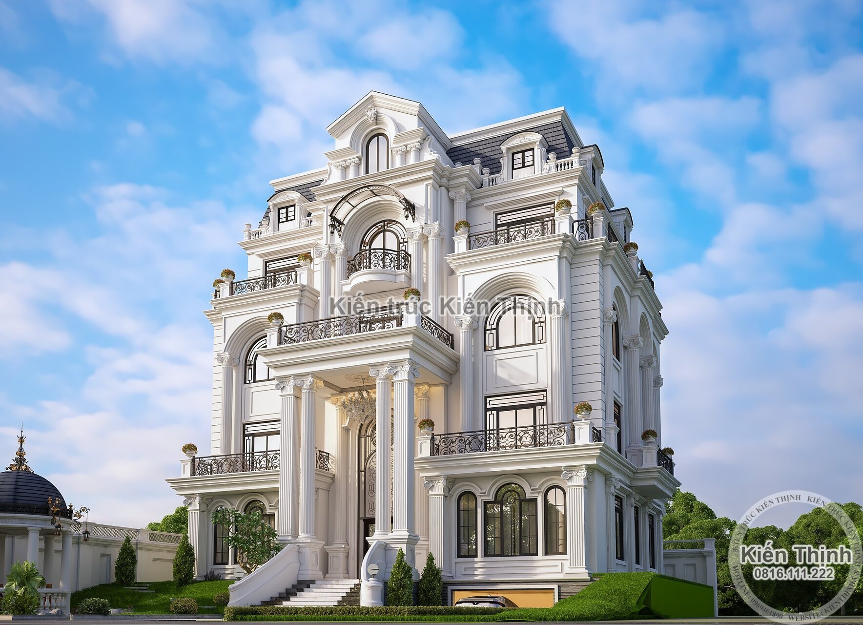 Biệt thự thiết kế vuông vắn, cân đối