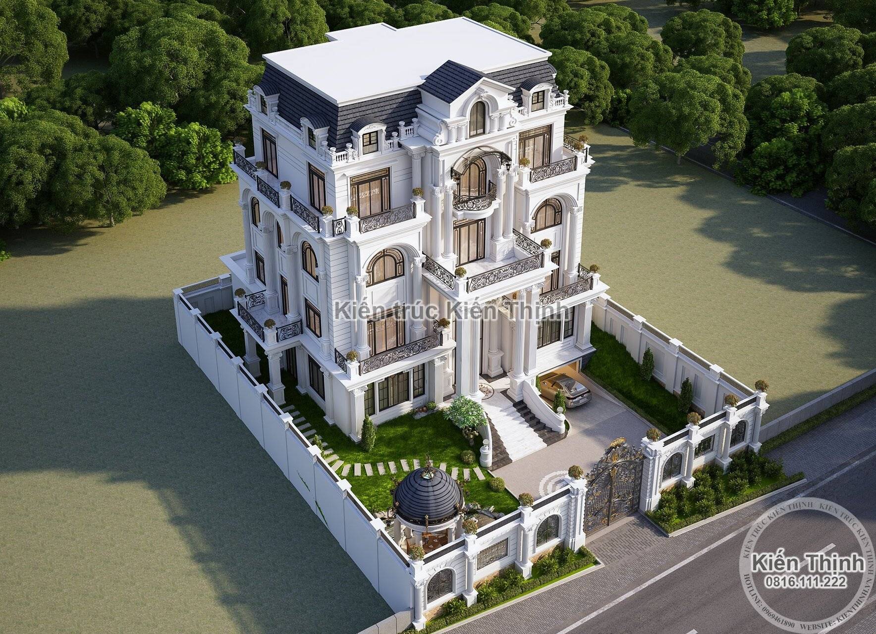 Cảnh quan sân vườn xanh mát, thơ mộng