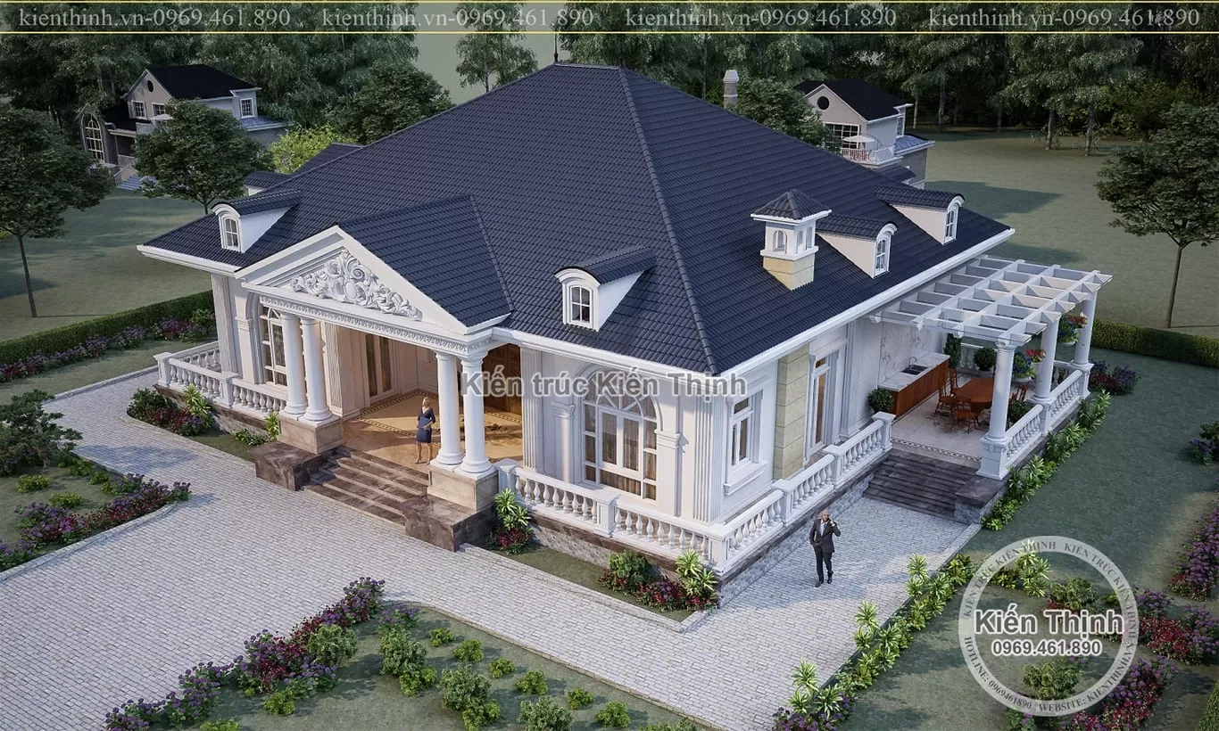 Các chi tiết được thiết kế cân xứng, hài hòa nhằm tạo hiệu ứng thị giác tốt nhất cho công trình