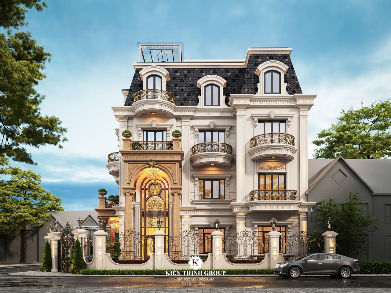 Mặt tiền chính căn biệt thự của gia đình anh Phúc