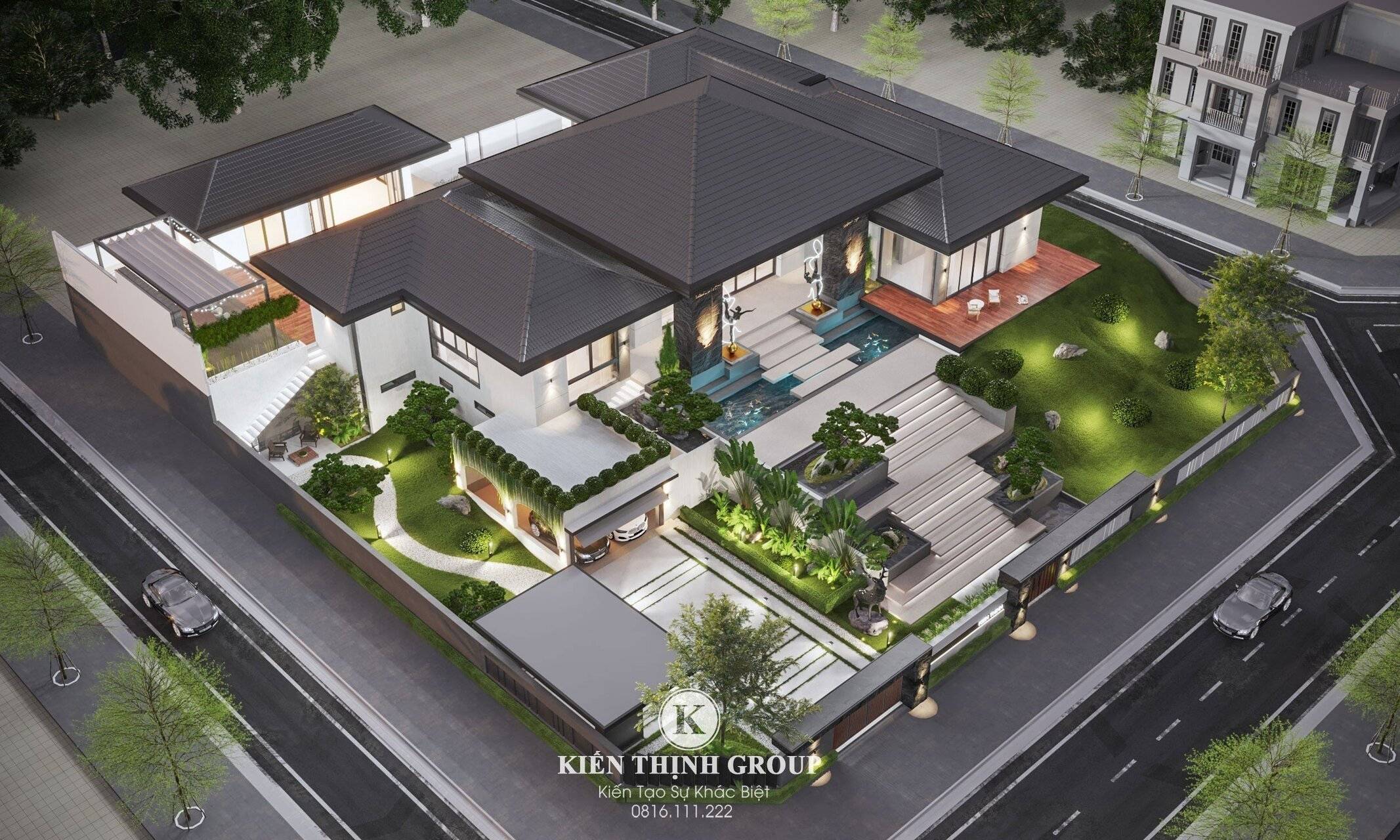 Yếu tố vườn thường xuất hiện trong các thiết kế biệt thự 1 tầng vì diện tích đất rộng cho phép bố trí các khoảng không gian xanh, mang tới không khí trong lành, thư thái cho gia chủ.