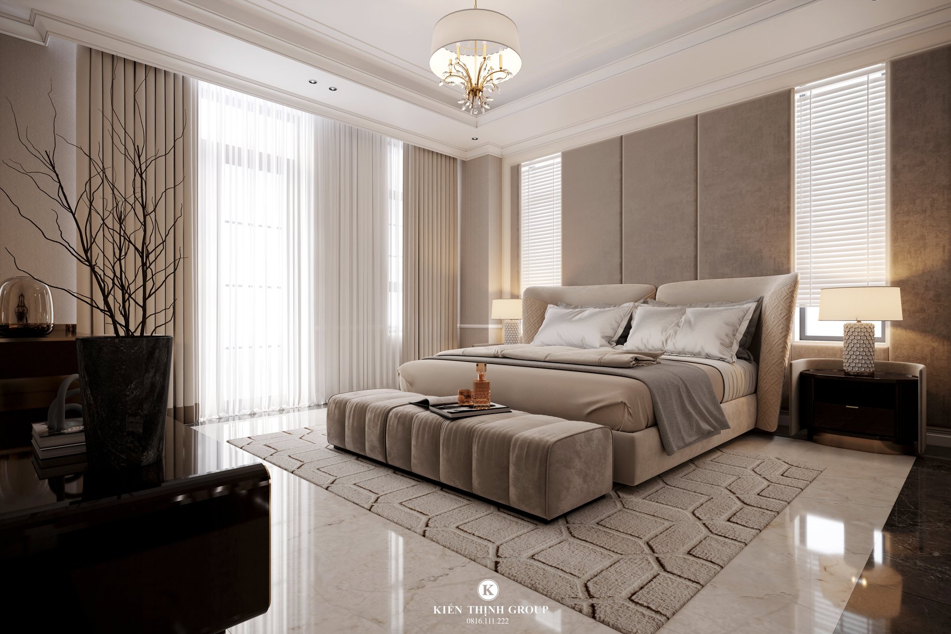Phối cảnh 3D nội thất phòng ngủ 01
