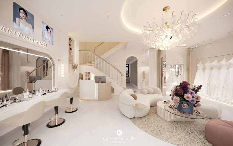 Mẫu thiết kế nội thất showroom áo cưới nhẹ nhàng tại Nghệ AN - NT2418
