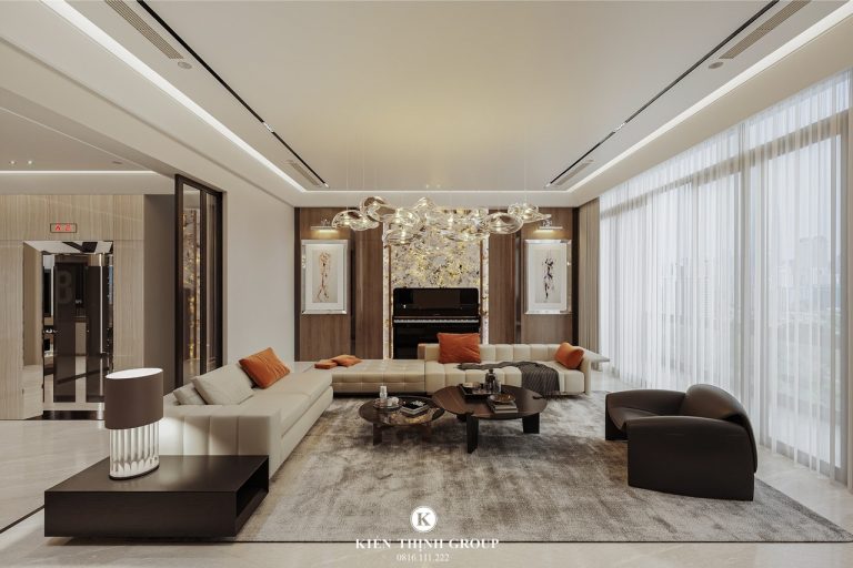 Không gian nội thất phòng khách hiện đại, sang trọng