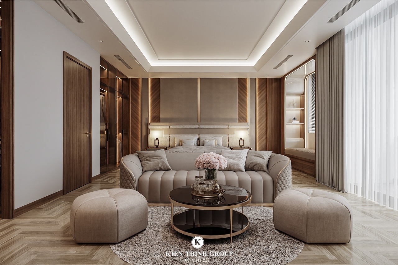 Phối cảnh 3D mẫu nội thất đẹp hiện đại nhà phố 5 tầng tại Hà Nội