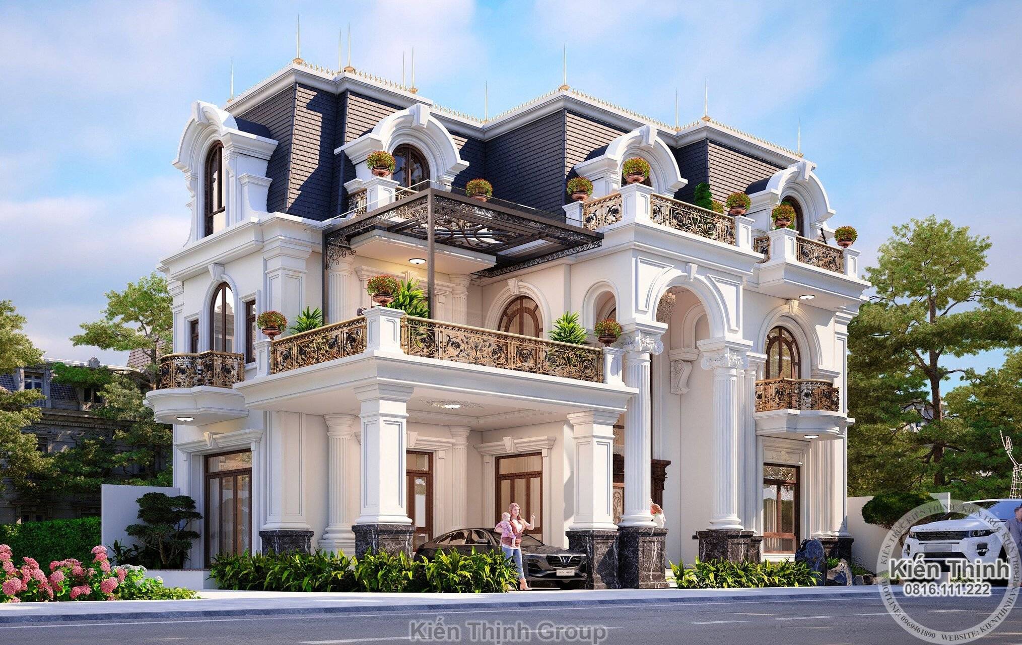 Biệt thự thiết kế vuông vắn, bề thế, vững chắc