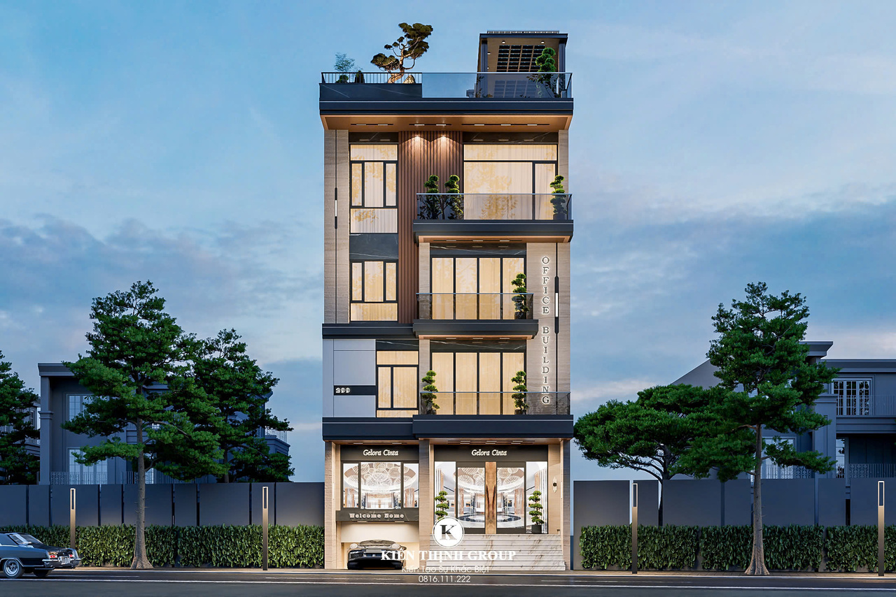 Phối cảnh 3D biệt thự phố hiện đại kết hợp kinh doanh tại Bắc Giang