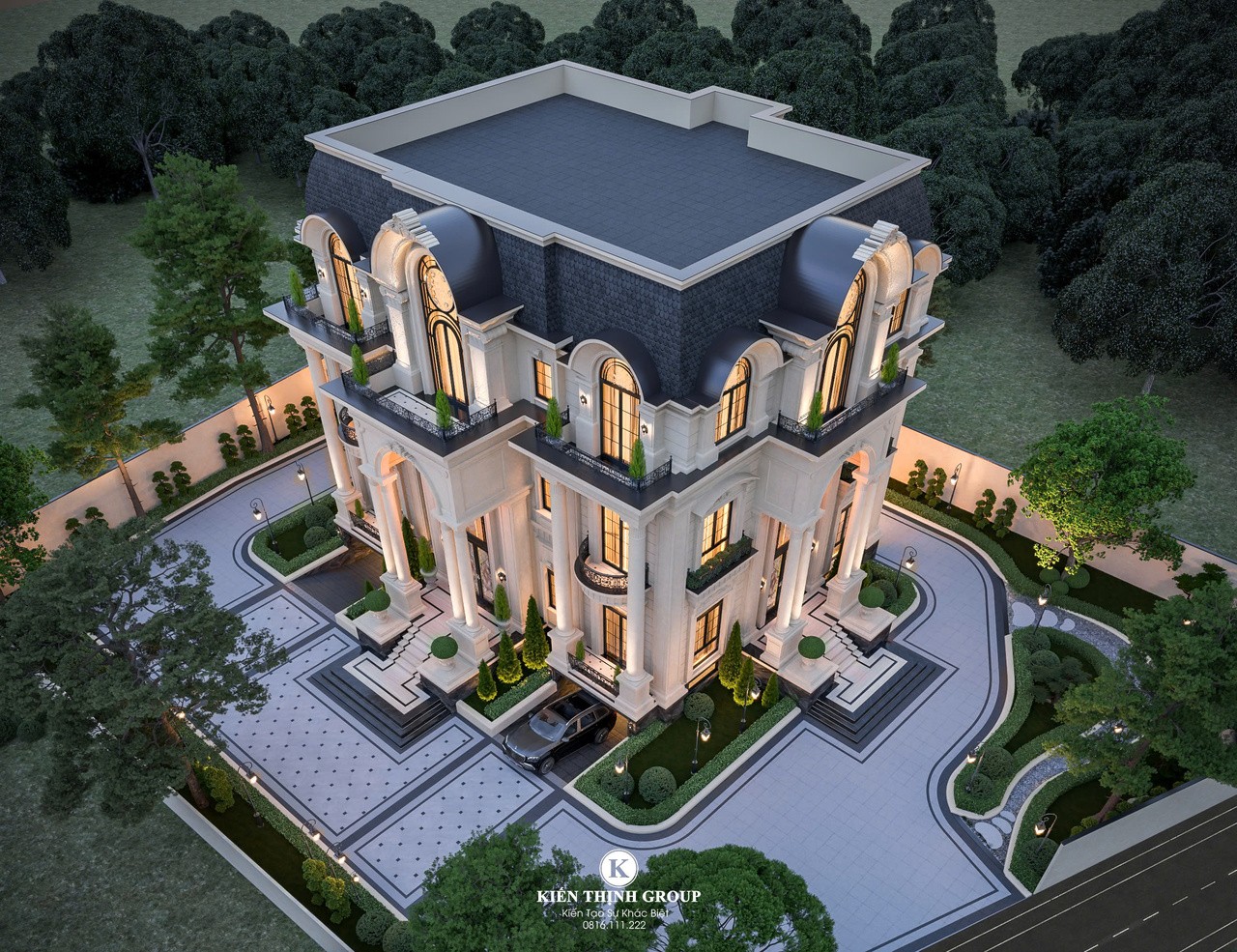 Mái Mansard đồ sộ, điểm nhấn chuẩn phong cách Pháp sang trọng