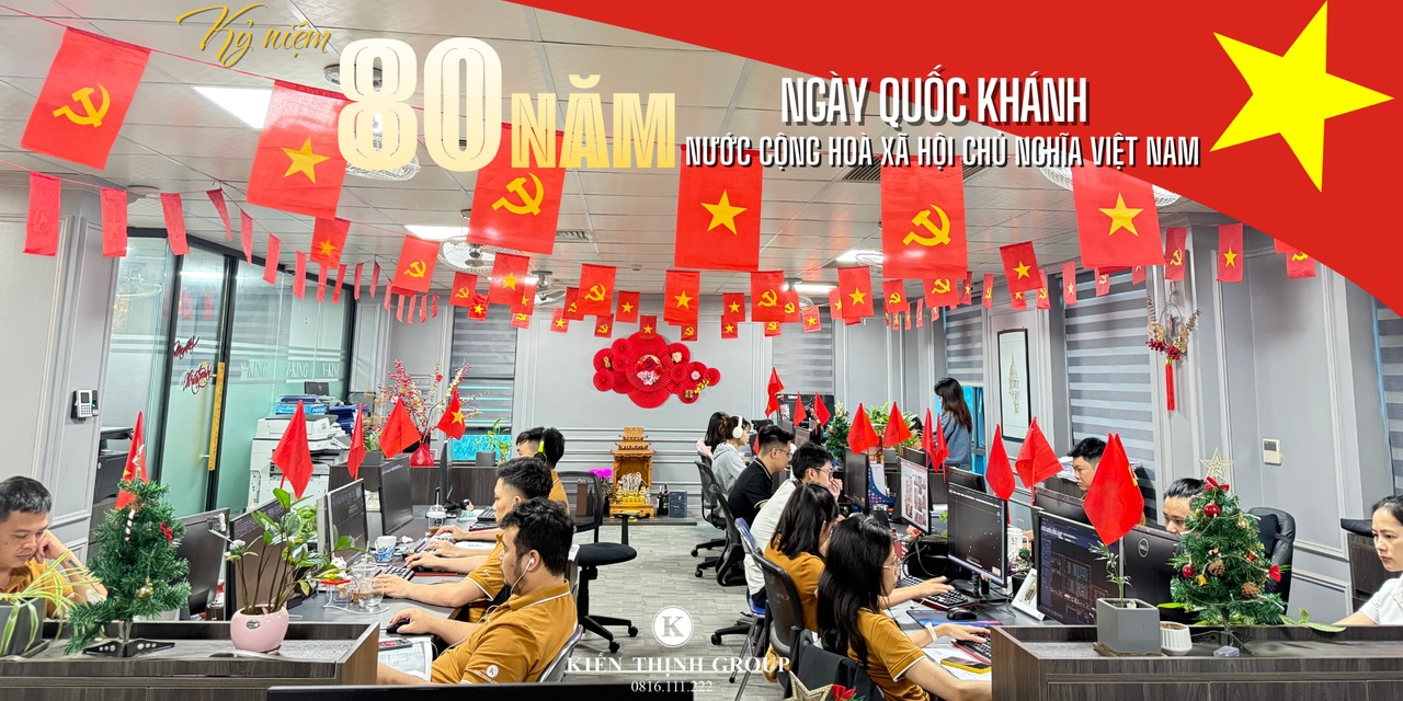 Kiến Thịnh Group lung linh sắc đỏ chào mừng 80 năm Ngày Quốc Khánh Việt Nam