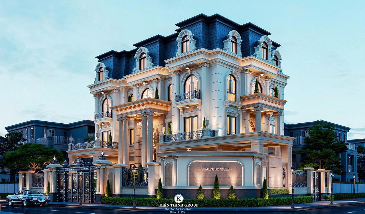 Phào chỉ, hoa văn, phù điêu là yếu tố không thể thiếu trong thiết kế biệt thự tân cổ điển