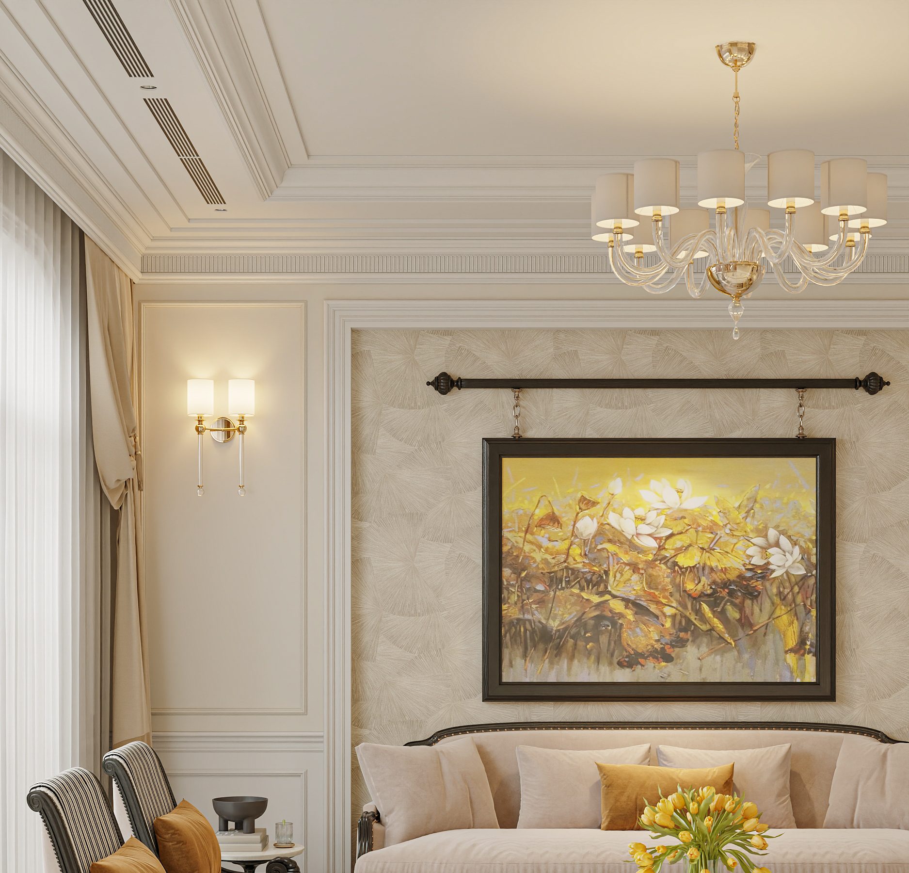 Bộ sofa gỗ tự nhiên, tựa lưng đan mây